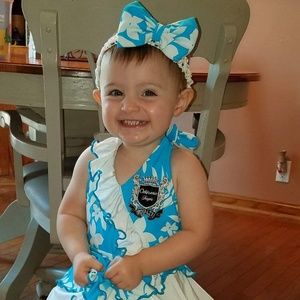 Hollywood Babe Floral Print Pageant Dress Bow